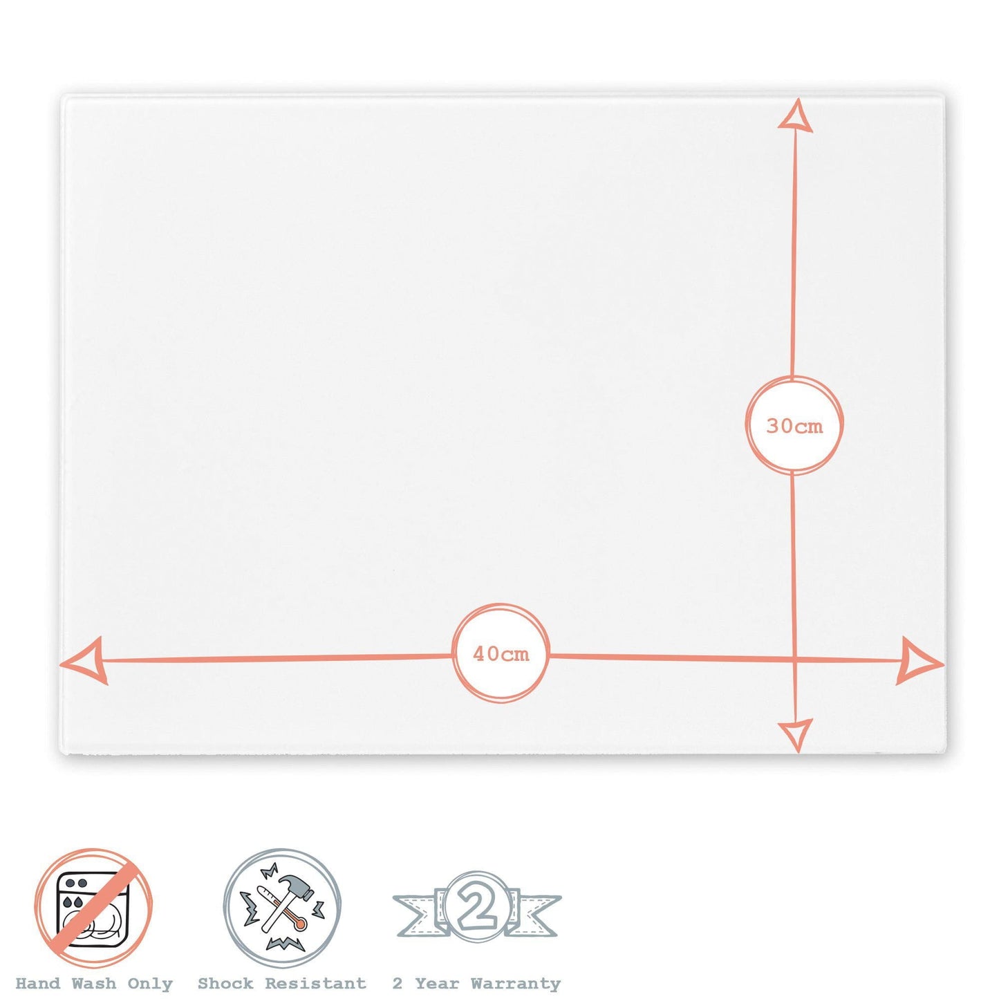 40cm x 30cm Glass Chopping Board