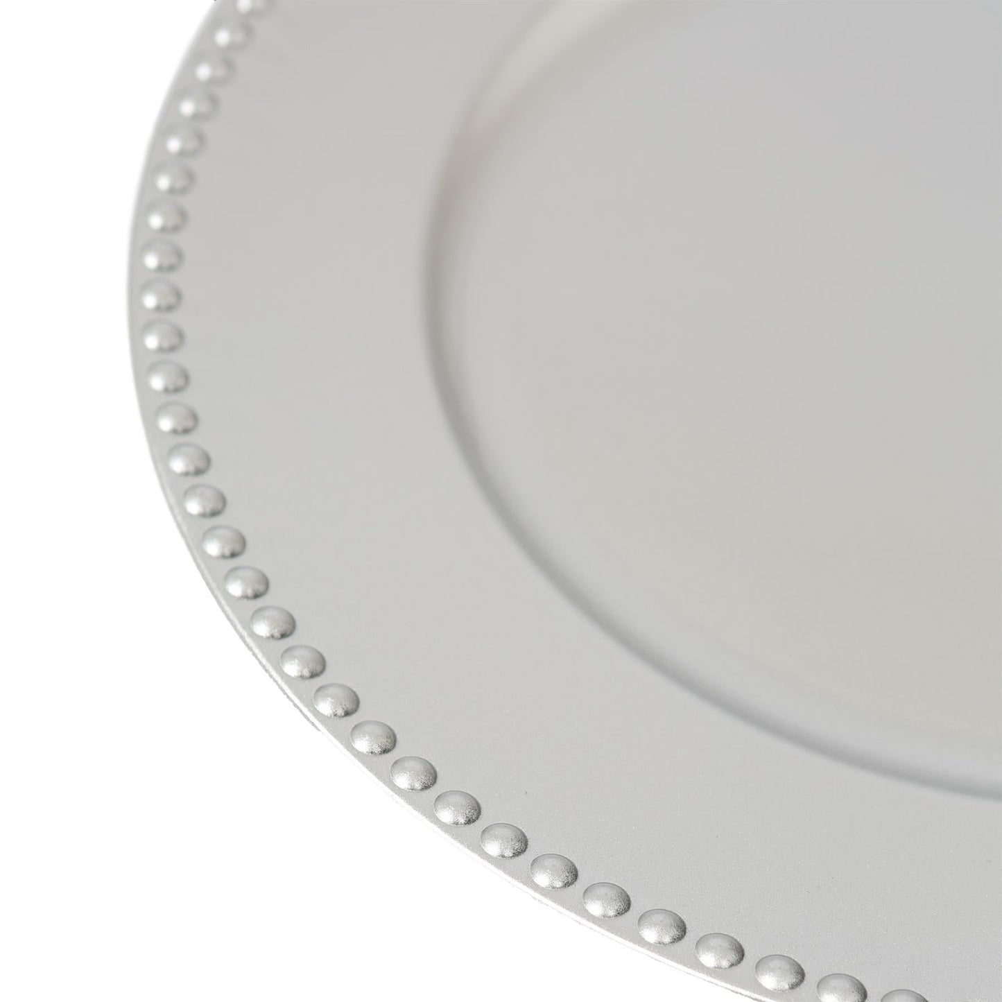 18pc Round Beaded Charger Plates Set - 33cm