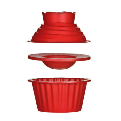 Hallie Red Giant Cupcake Silicone Mould Set