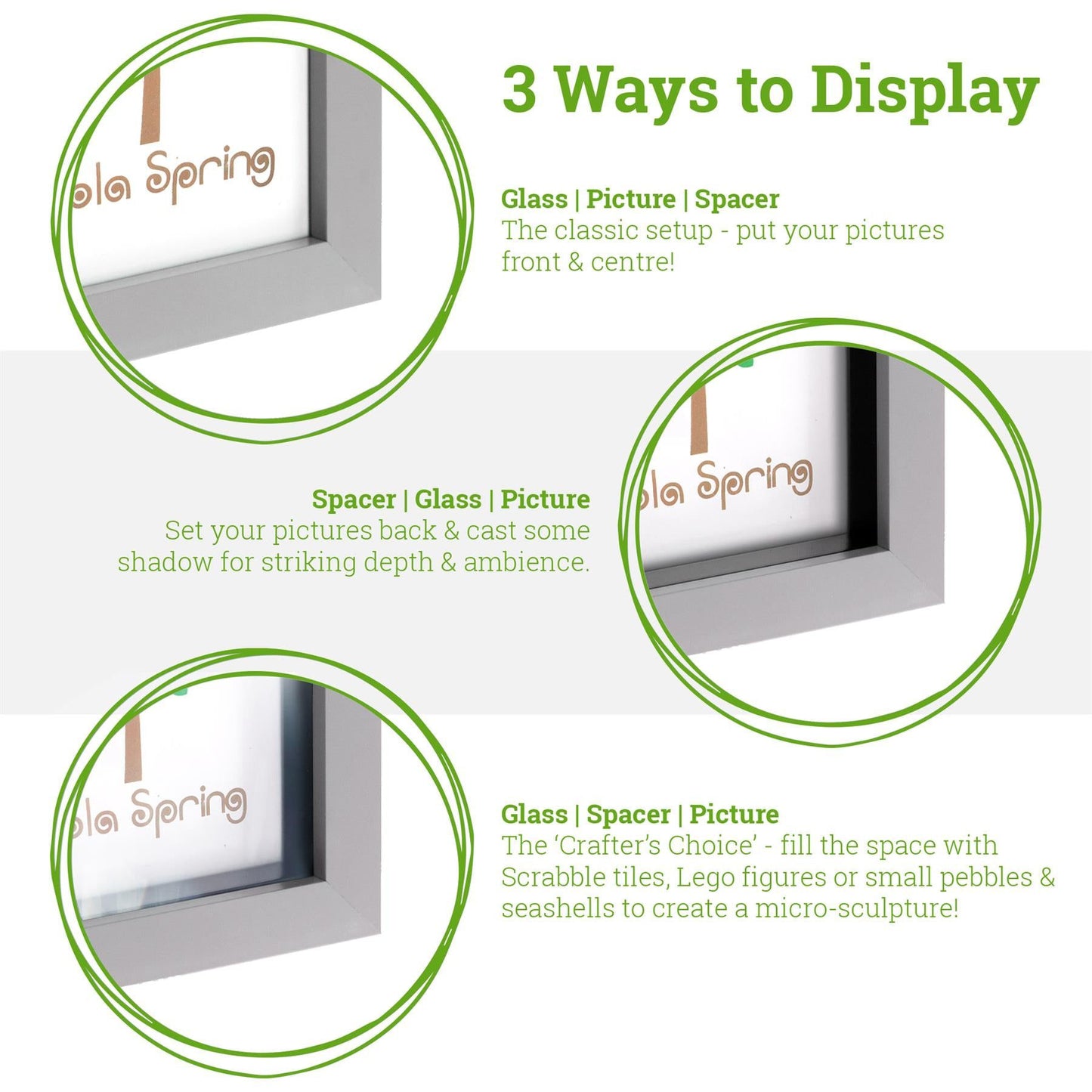 10" x 10" 3D Box Photo Frame - White