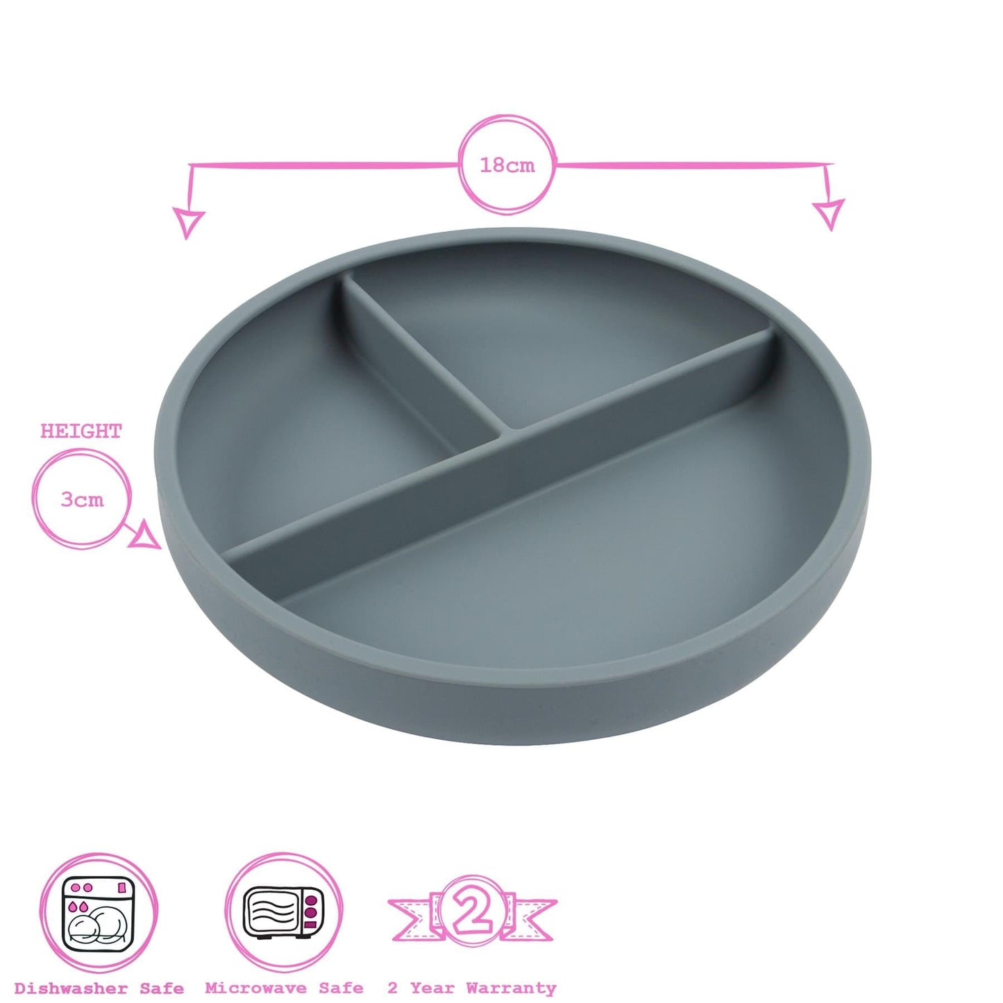 Silicone Divided Baby Suction Plate