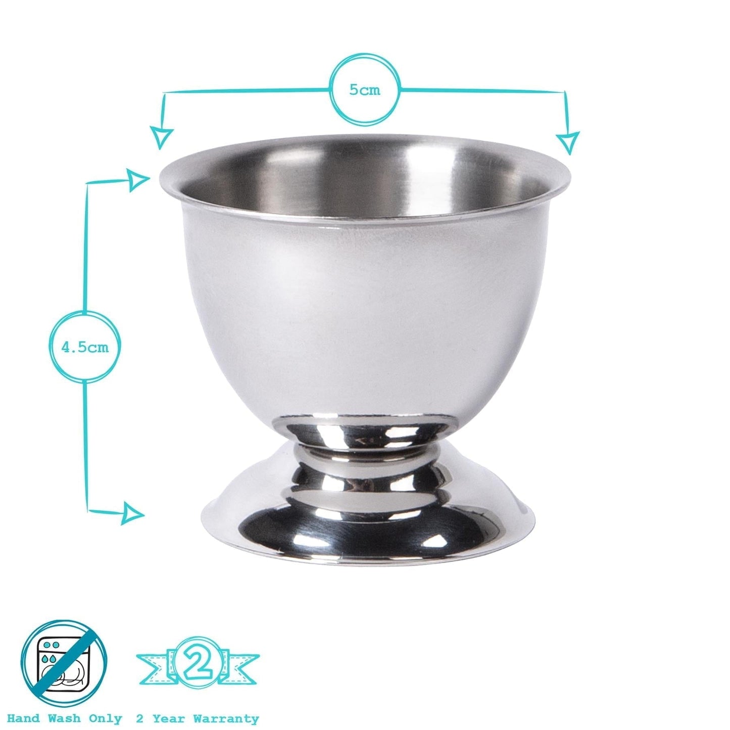 Stainless Steel Egg Cups - Pack of Six