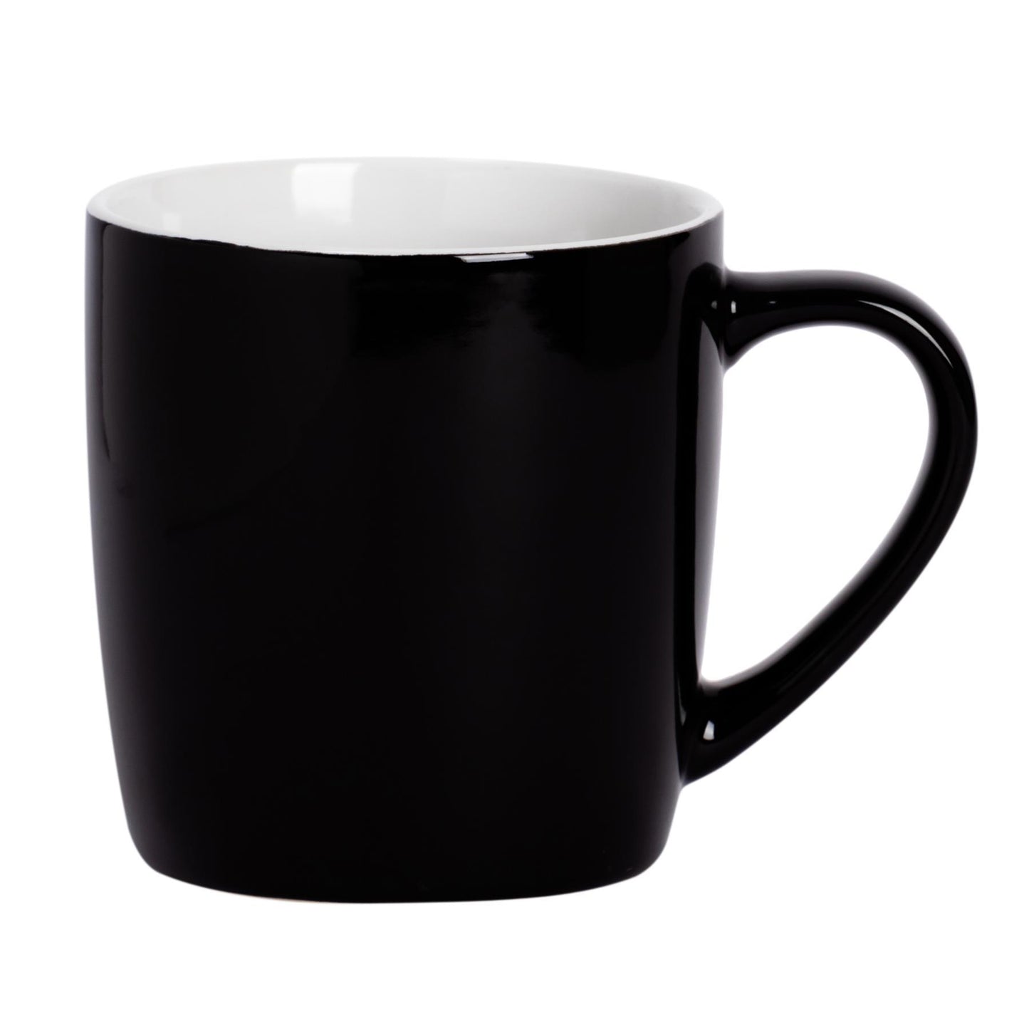 350ml Black Coloured Coffee Mugs - Pack of Six