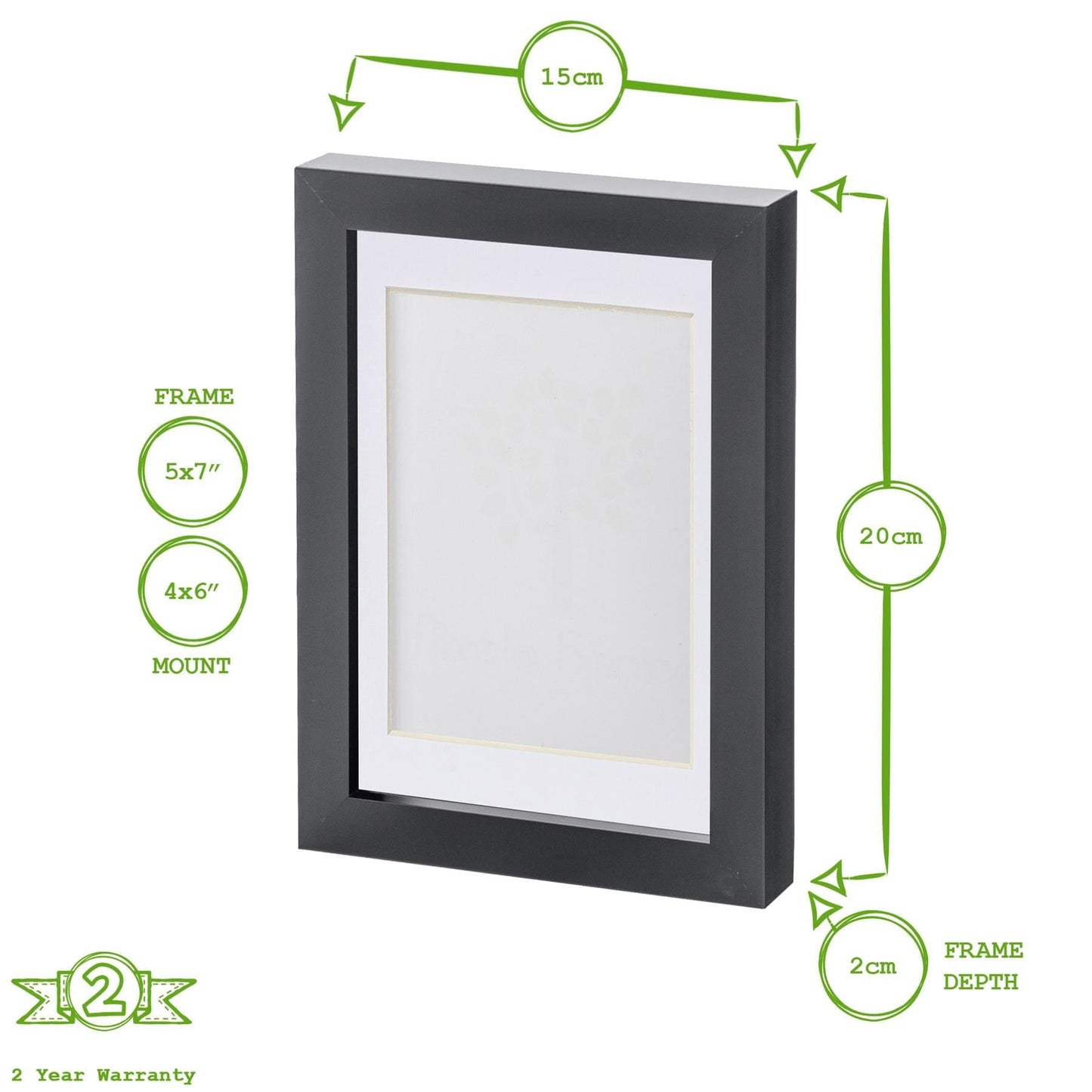 White 5" x 7" Photo Frame with 4" x 6" Mount
