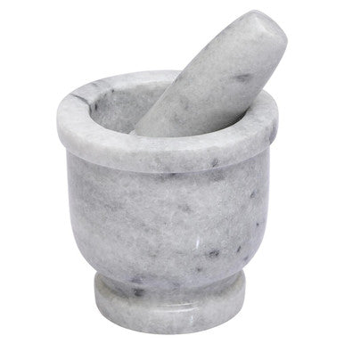Salerno White Marble Large Mortar and Pestle