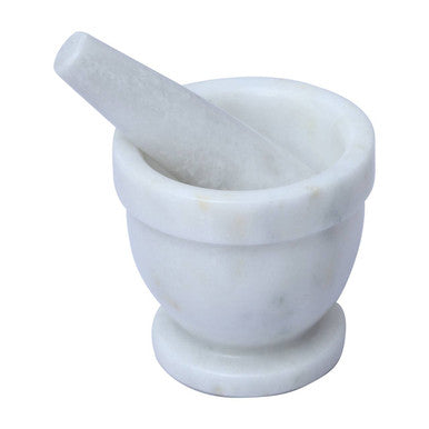 Salerno White Marble Mortar And Pestle Set