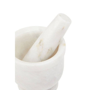 Salerno White Marble Mortar And Pestle Set