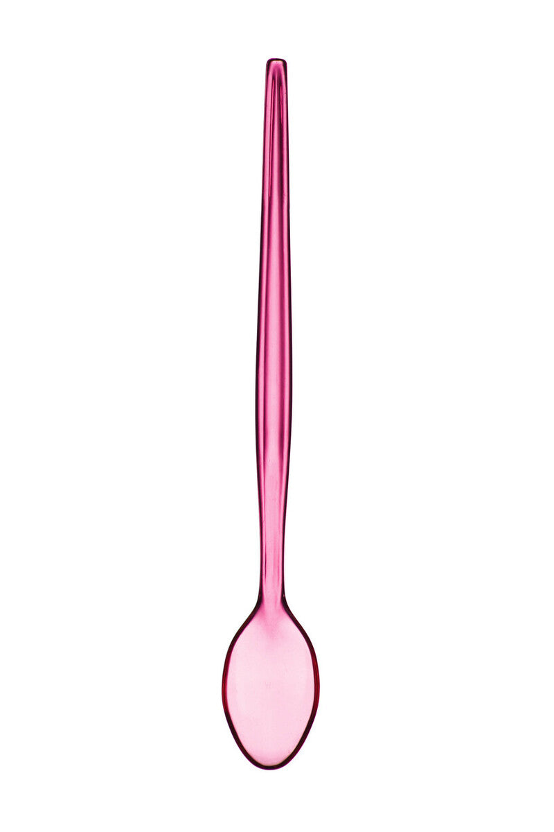 Summer Set Of Six Pink Plastic Sundae Spoons