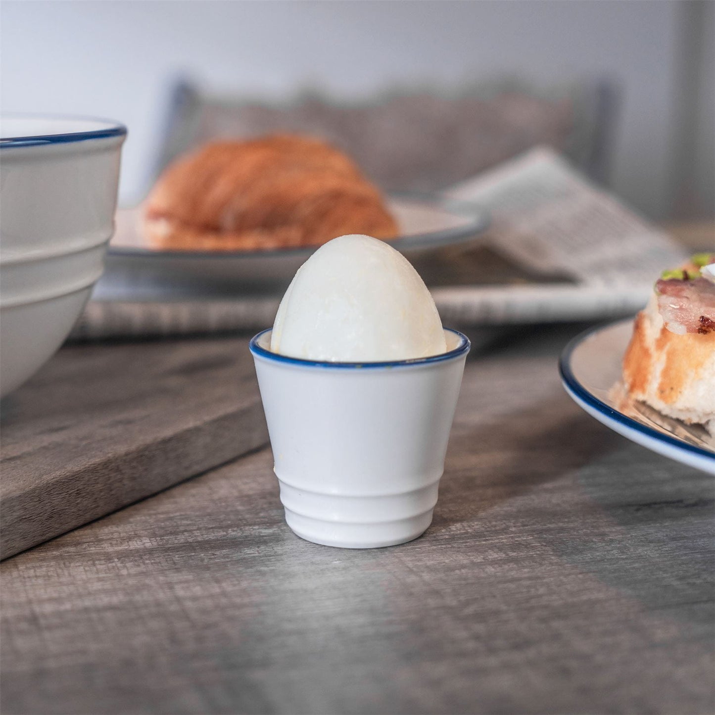 Farmhouse White Porcelain Egg Cups - Pack of Six