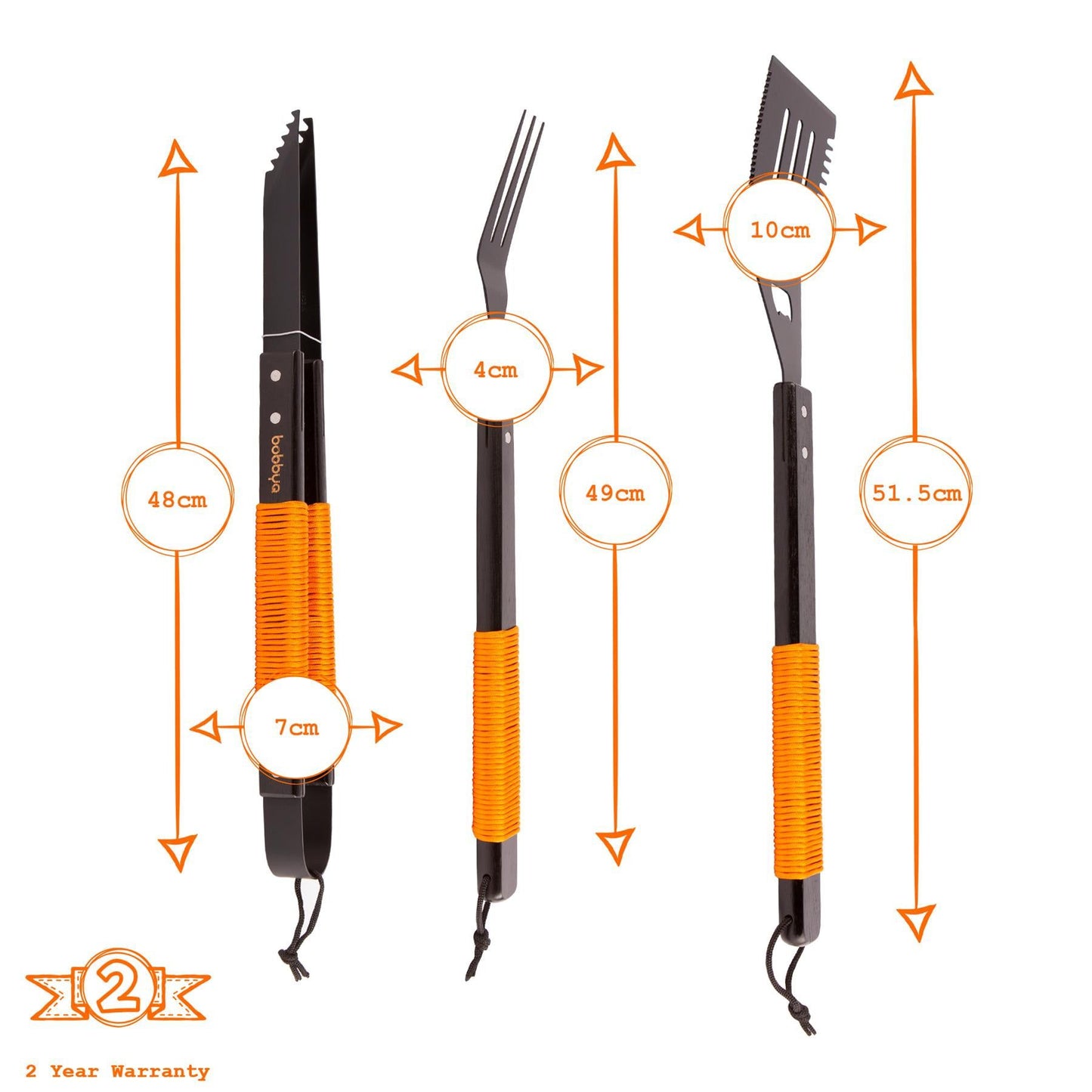 3pc Wooden BBQ Tool Set