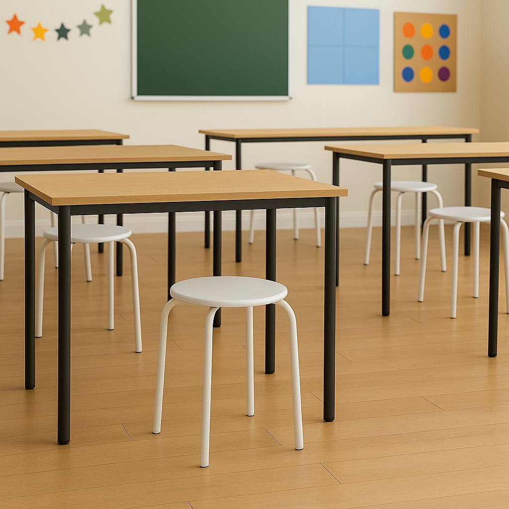 Metal Stacking Stools - Pack of 6