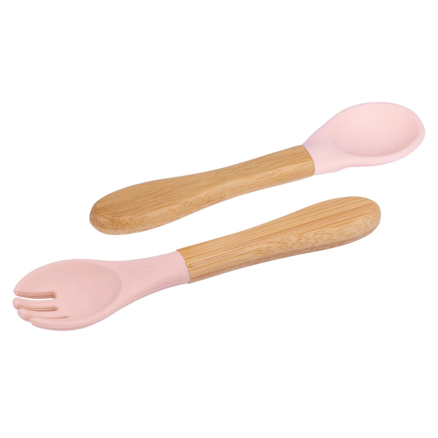 2pc Bamboo Baby Weaning Fork & Spoon Set