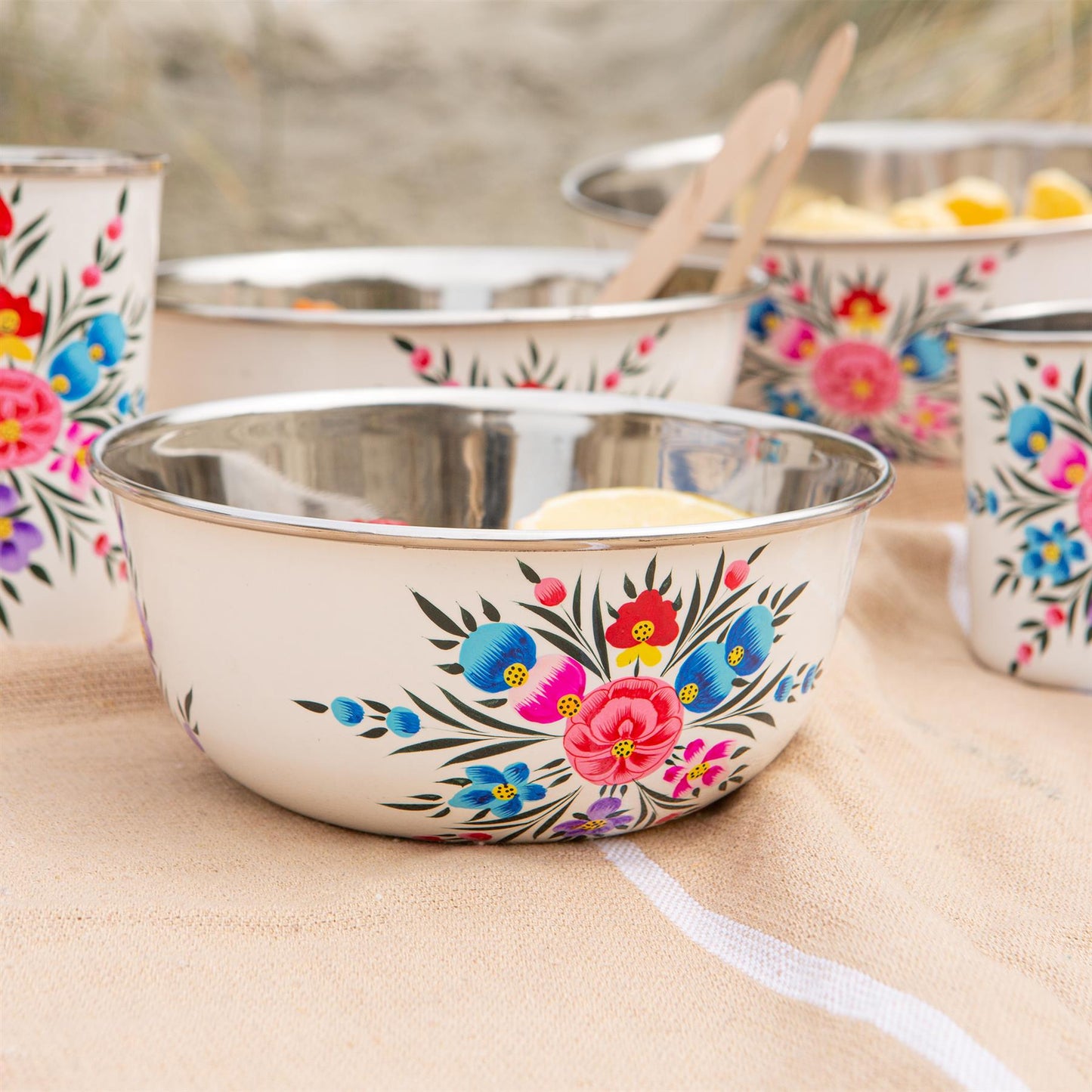 Pansy 16.5cm Stainless Steel Picnic Bowl