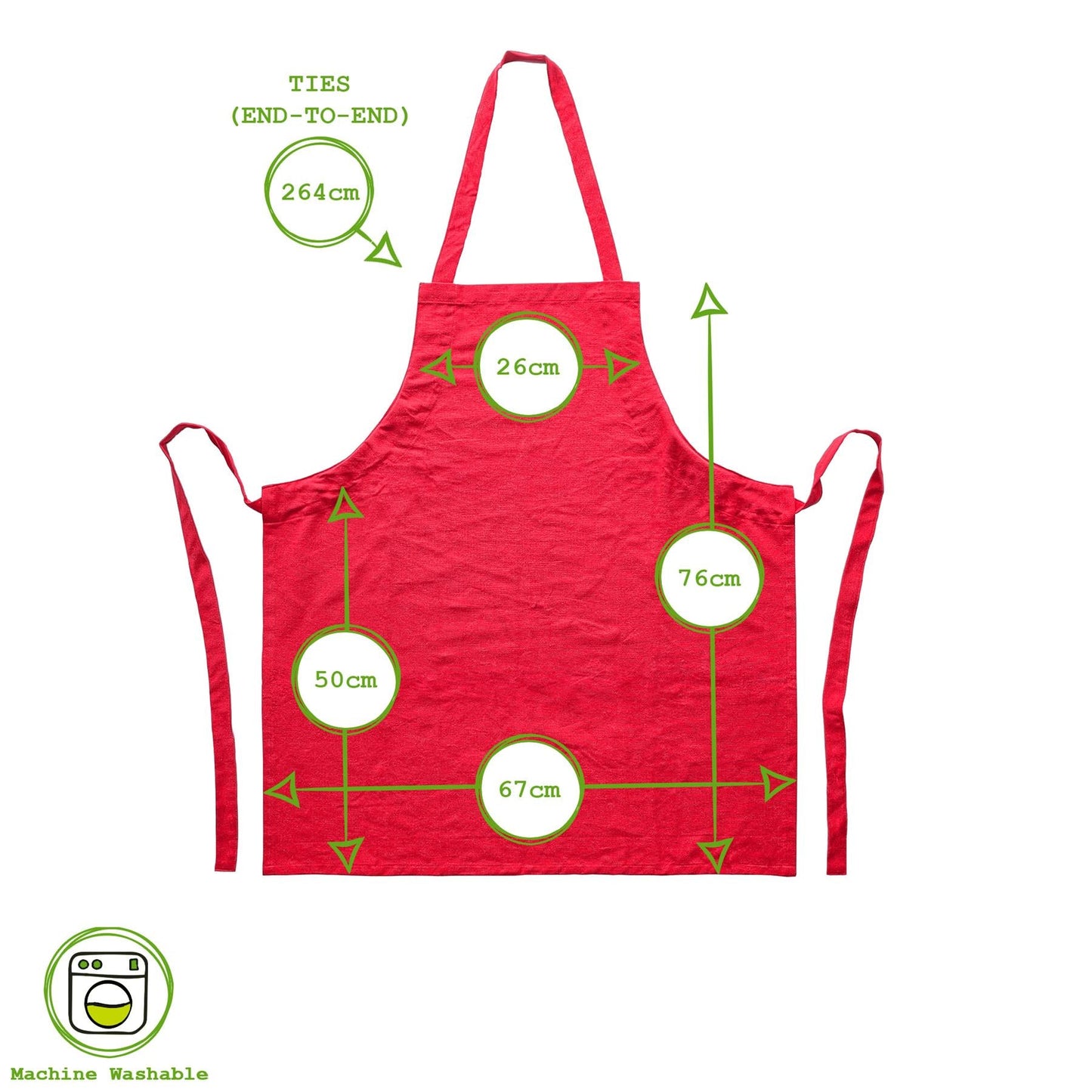 Cotton Kitchen Bib Apron - One Size