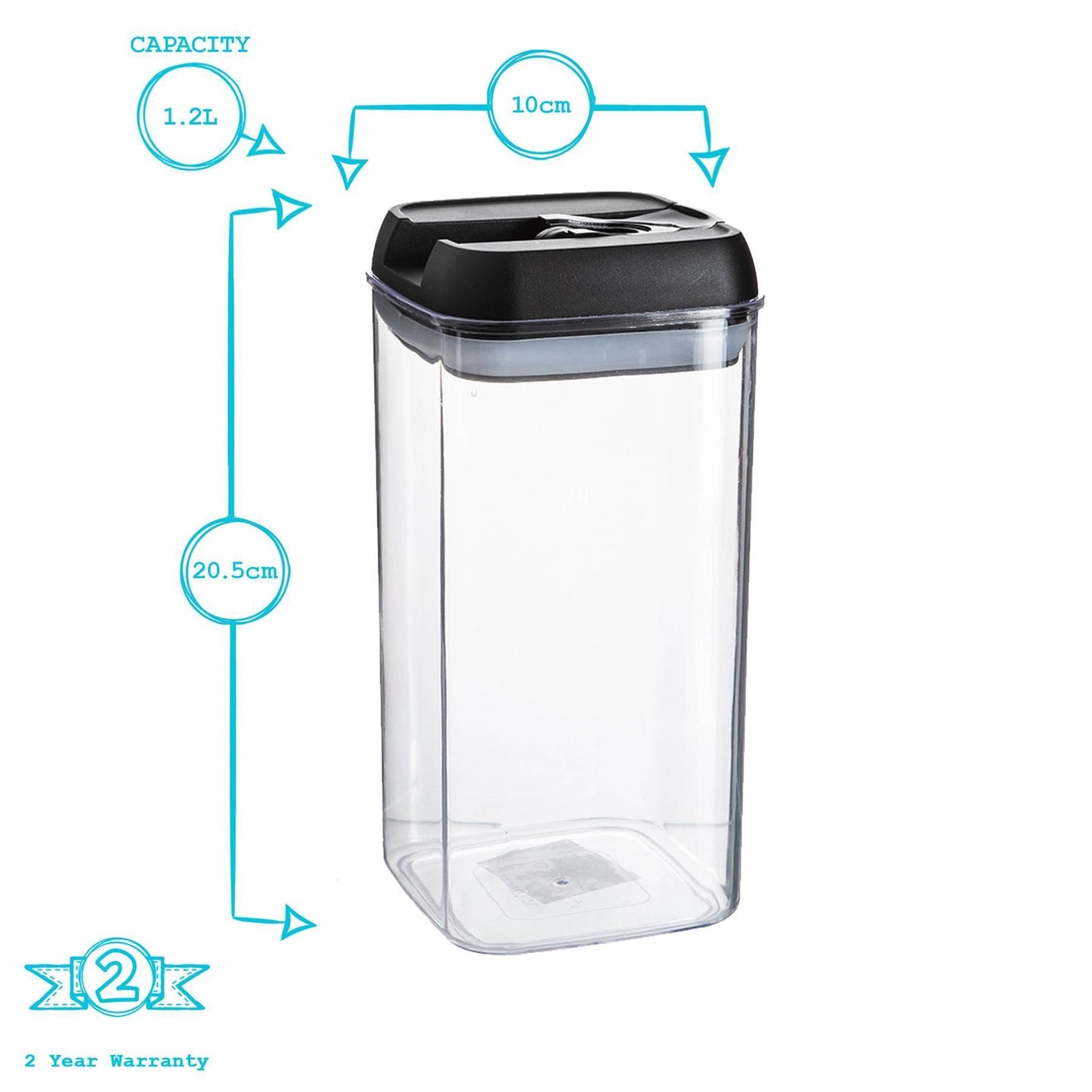 1.2L Airtight Flip Lock Plastic Food Storage Container
