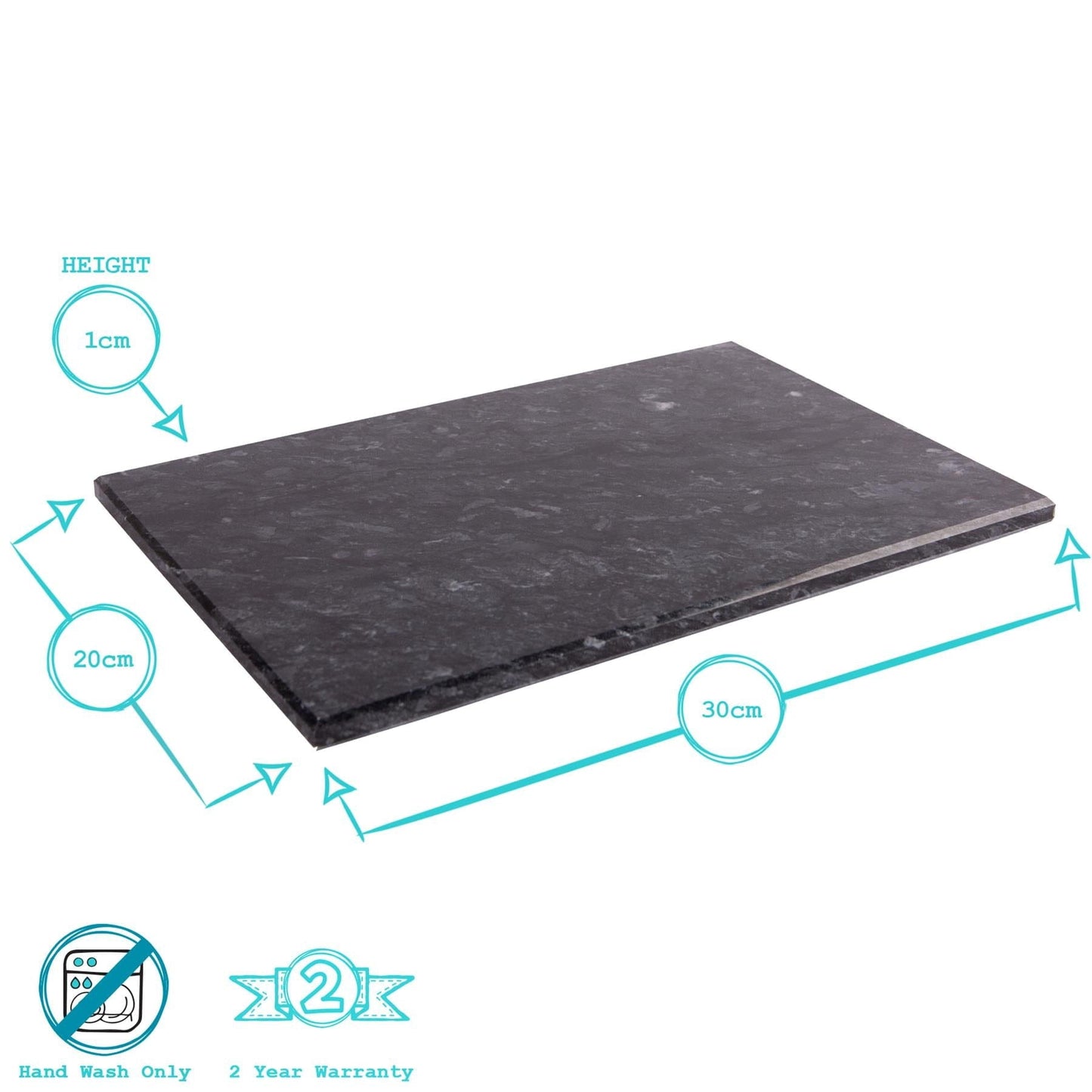 12pc Black Marble Placemats & Square Coasters Set