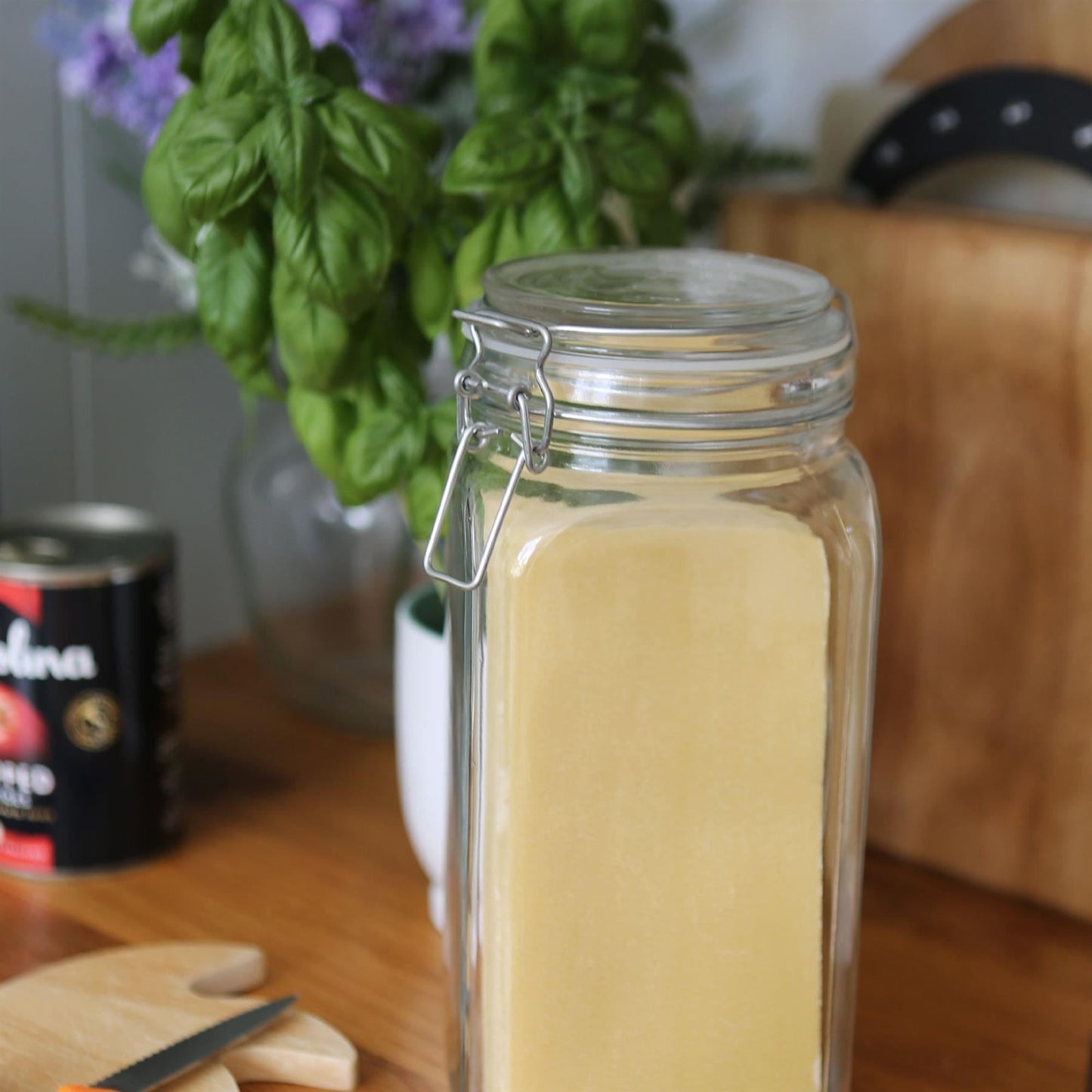 760ml Air tight Square Glass Jar with Clip-Top Lid