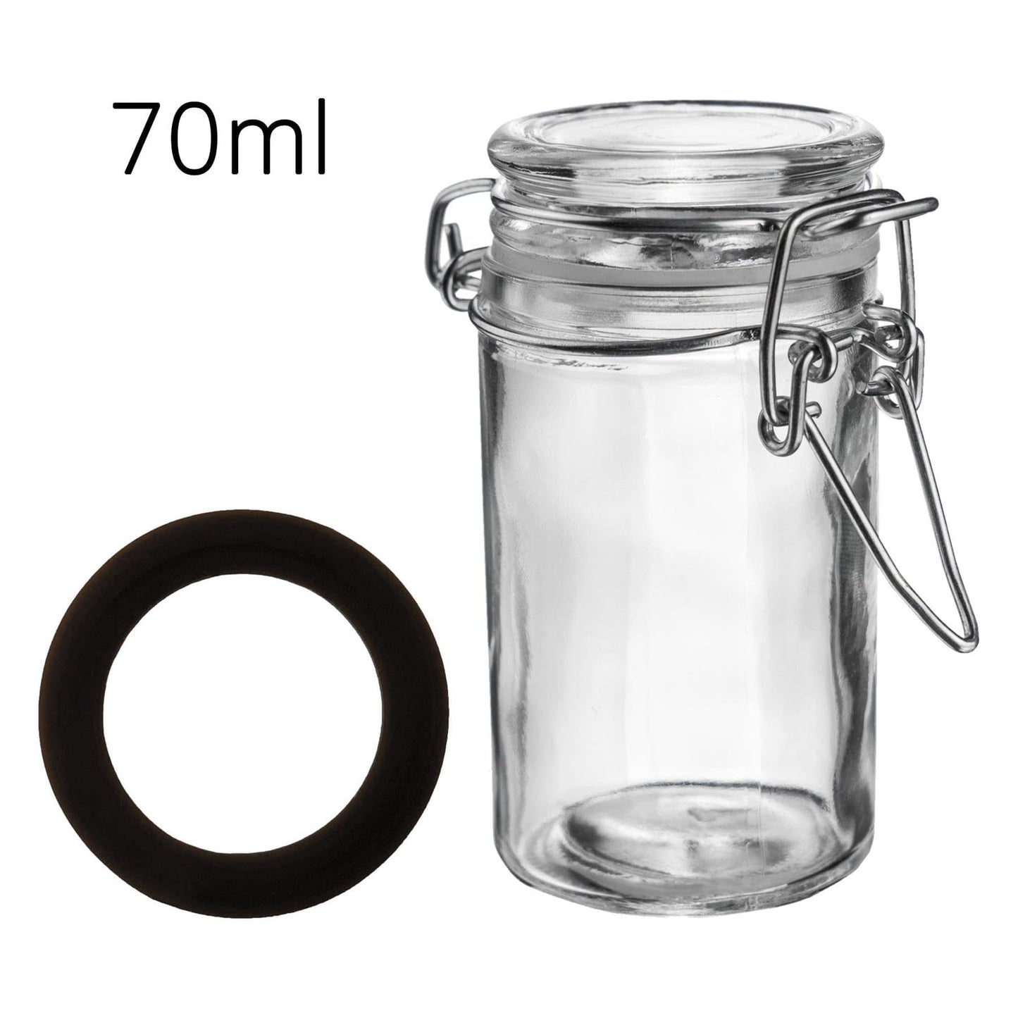 Small Glass Storage Jar Seals - Pack of Six