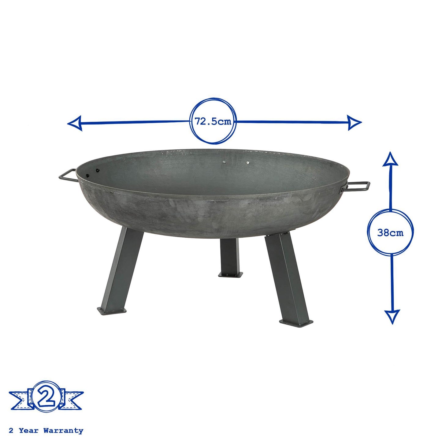 3pc Round Fire Pit, Grill and Dome Set