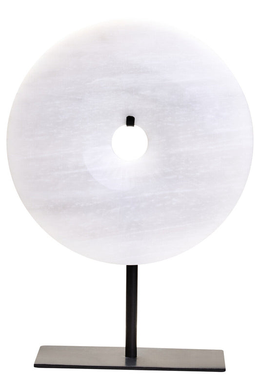 Zoro Small Round Dia 20cm Grey Marble Disc Sculpture