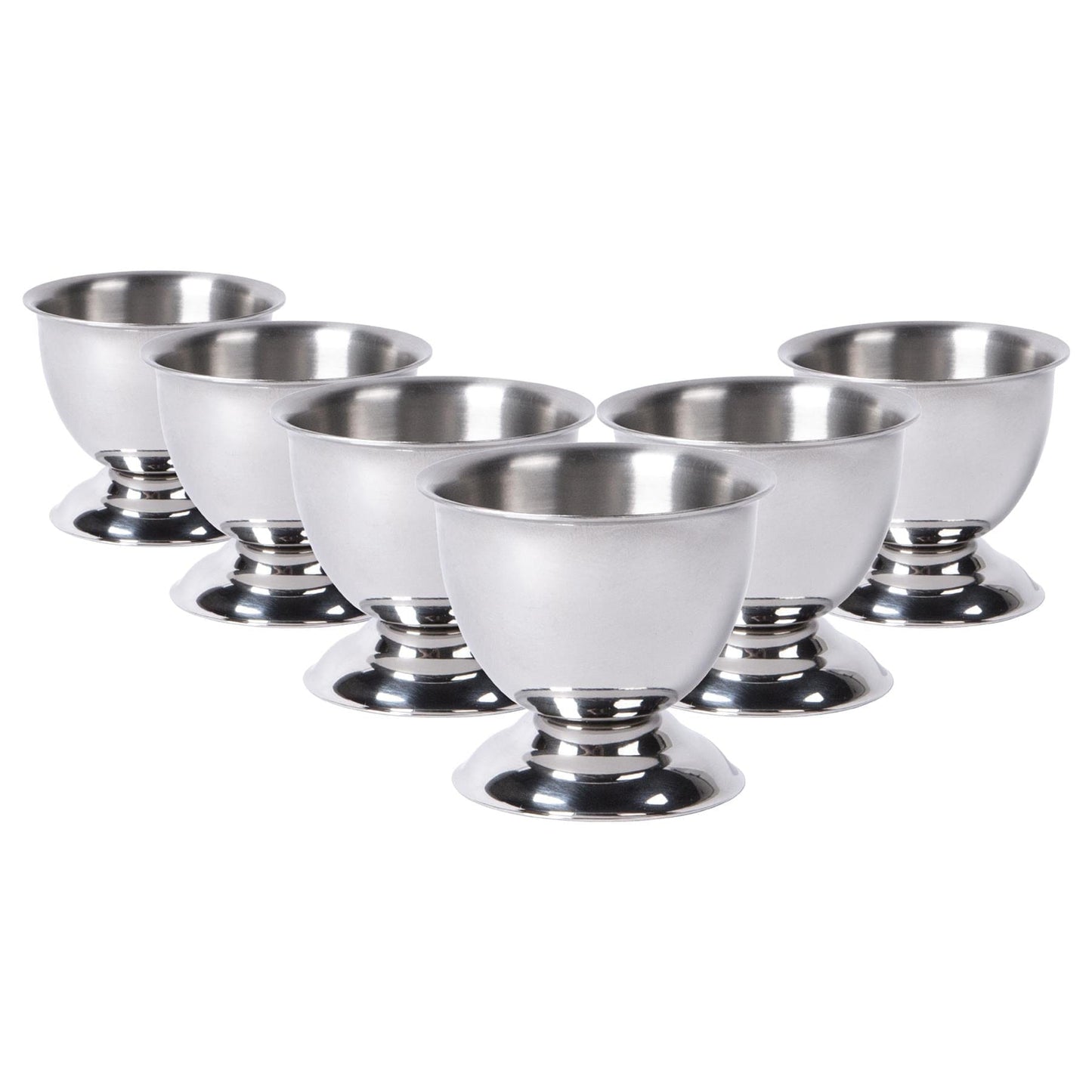 Stainless Steel Egg Cups - Pack of Six