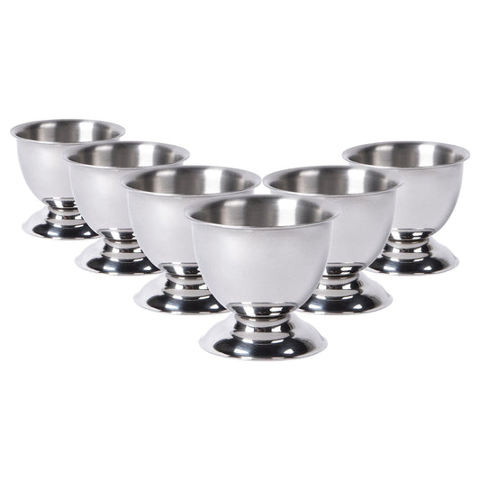Stainless Steel Egg Cups - Pack of Six