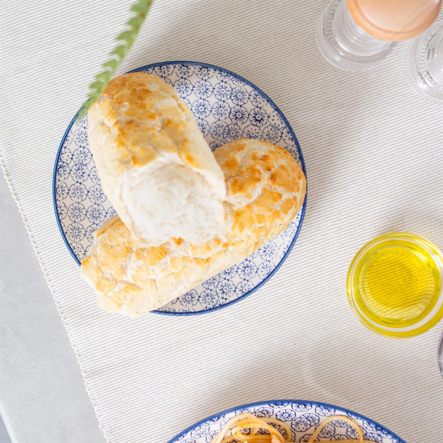24pc Hand-Printed Floral Stoneware Dinner Set