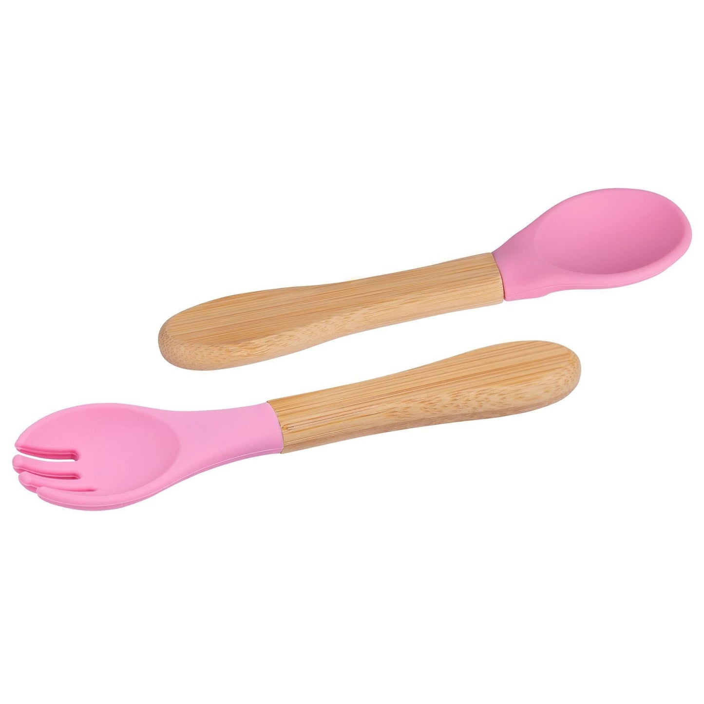 2pc Bamboo Baby Weaning Fork & Spoon Set