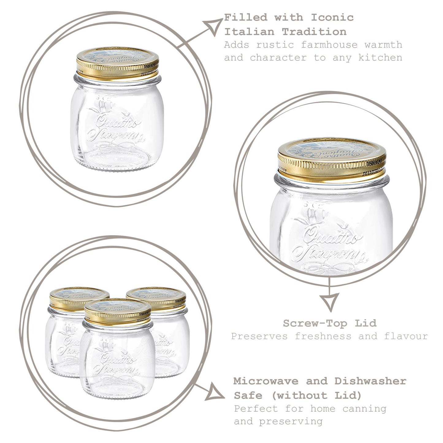250ml Quattro Stagioni Glass Storage Jar