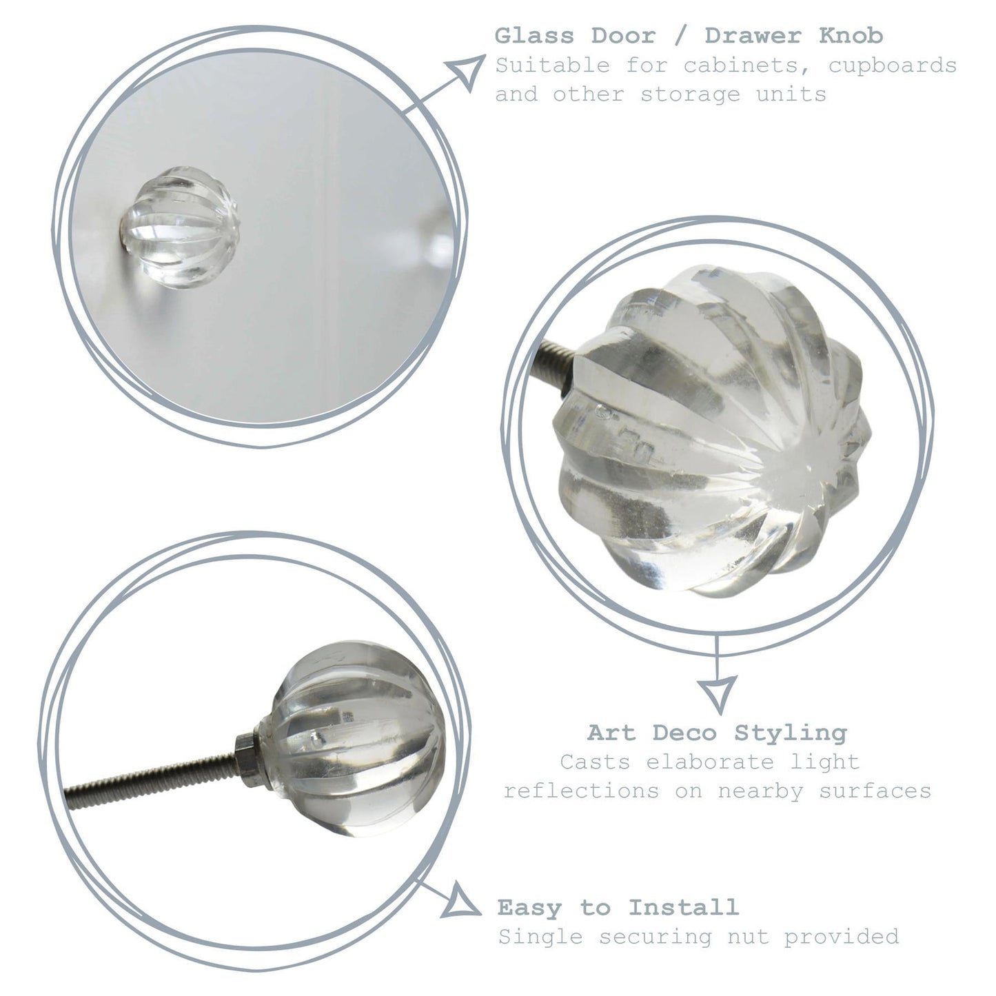 Round Glass Door Knob