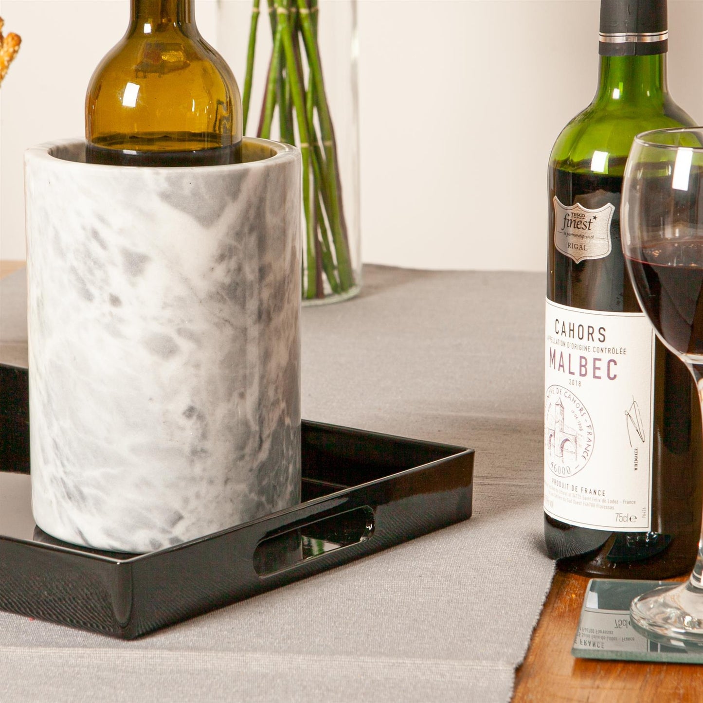 34.5cm x 25cm Black Rectangle Lacquer Tray