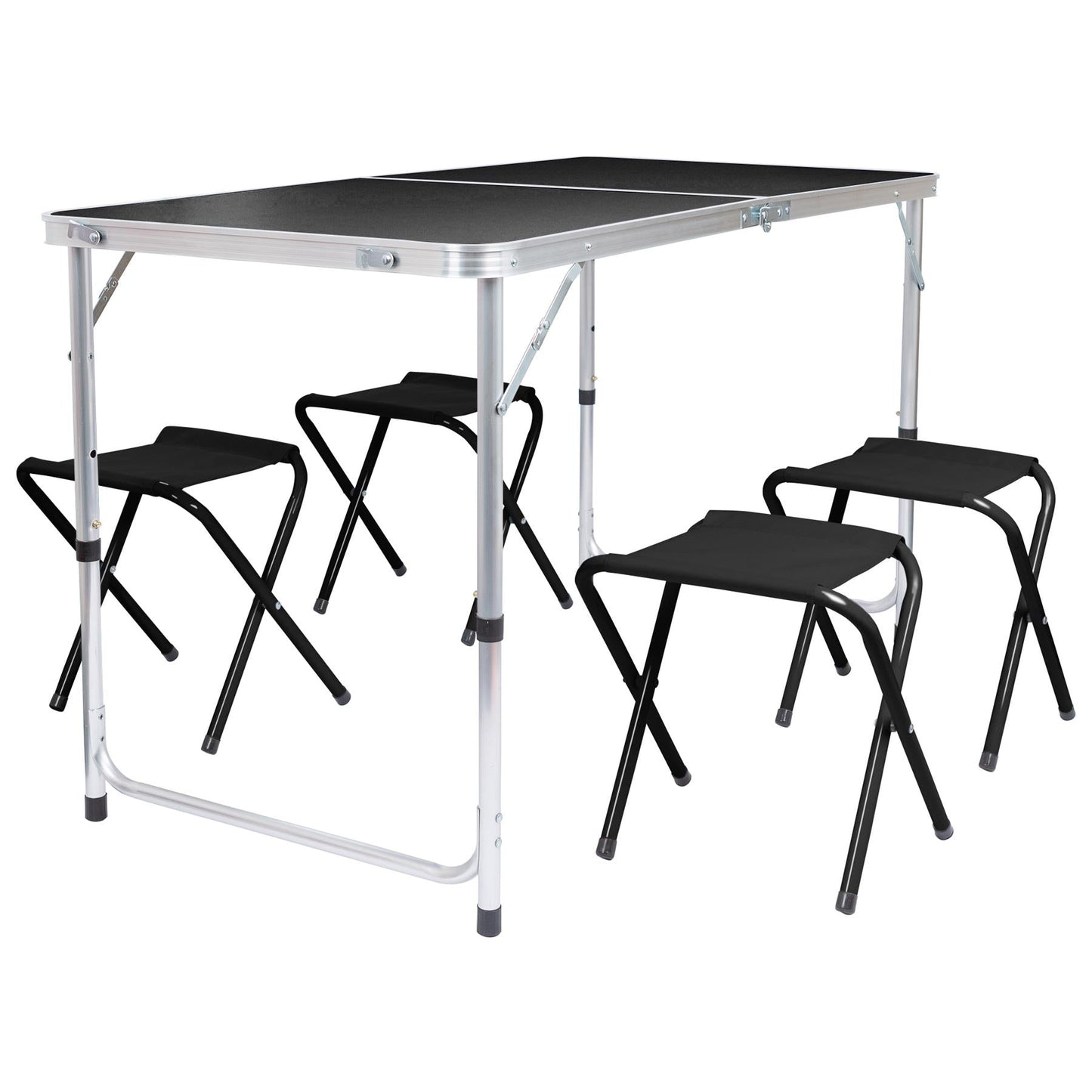 5 Piece Height Adjustable Folding Picnic Table & Chairs Set