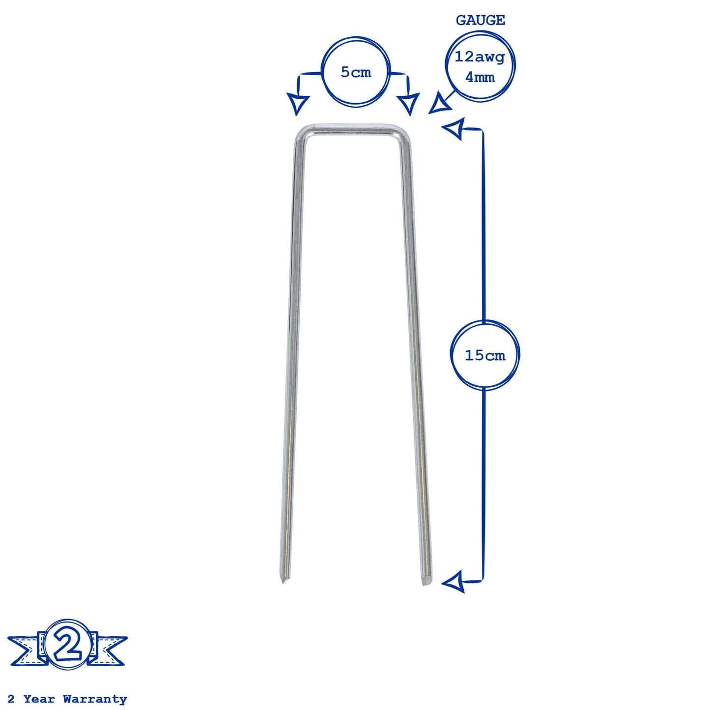 4mm (12 gauge) Weed Membrane Pegs - Pack of 20