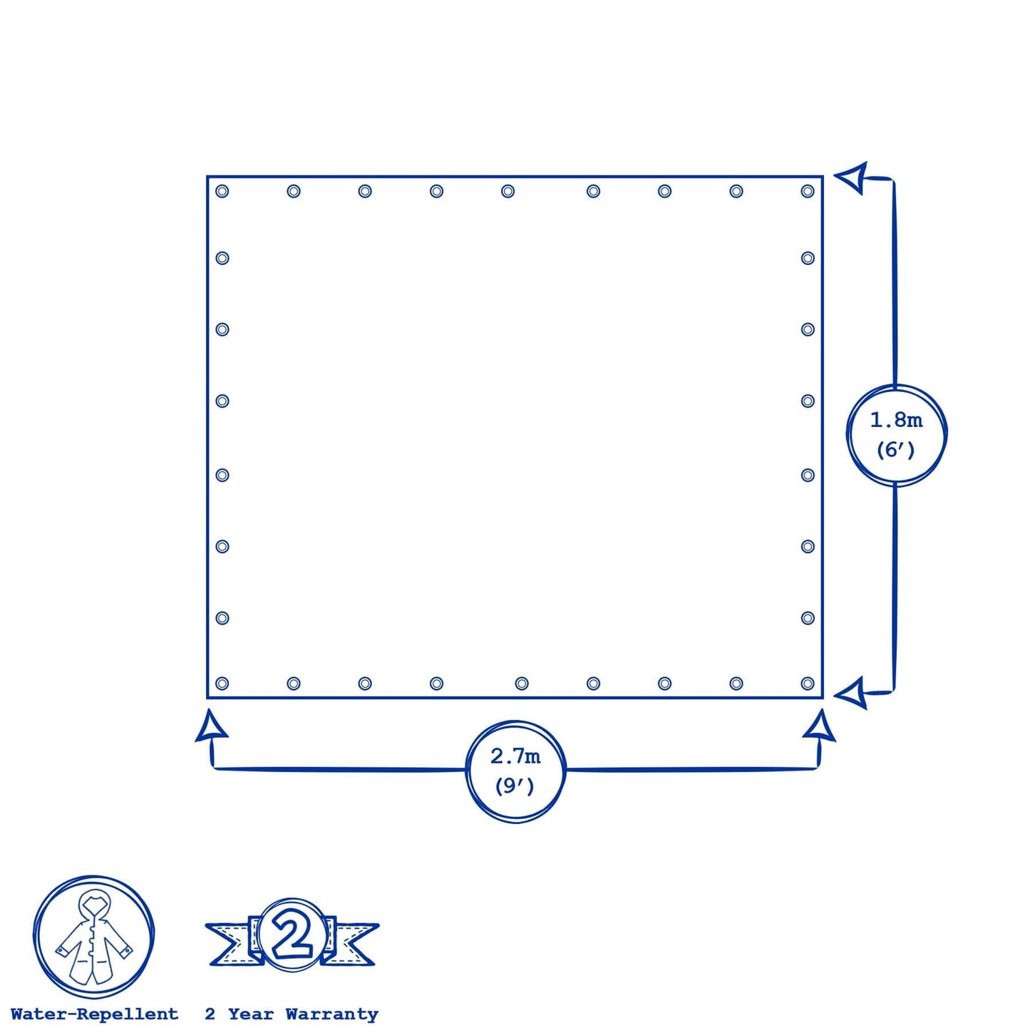 6ft x 9ft Waterproof Tarpaulin 70 GSM
