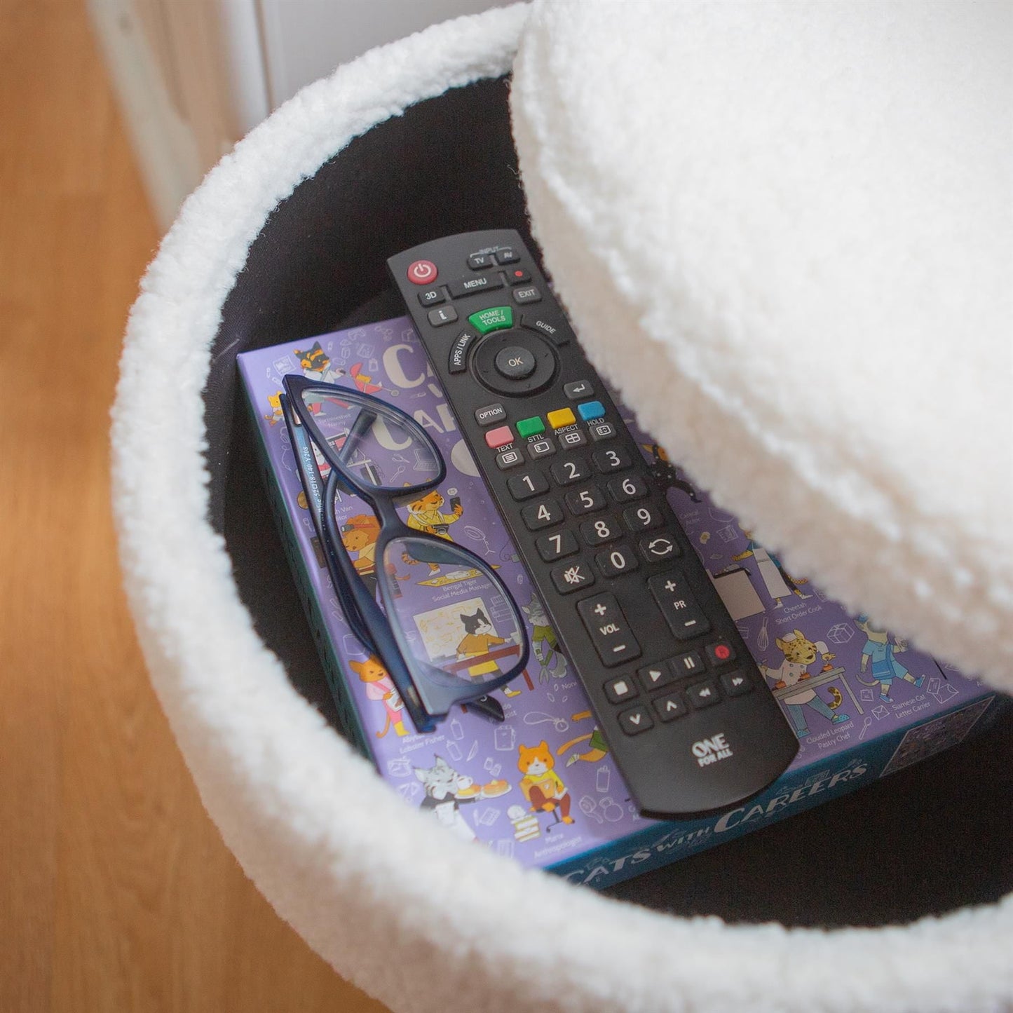 Cream H46 x D37cm Round Boucle Storage Footstool