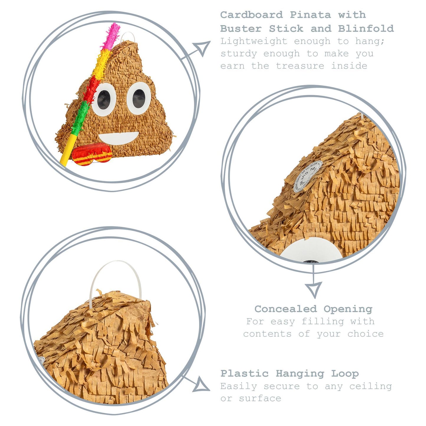 Large Poop Emoji Pinata Party Set