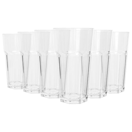 665ml Reusable Plastic Highball Glasses - Pack of 6