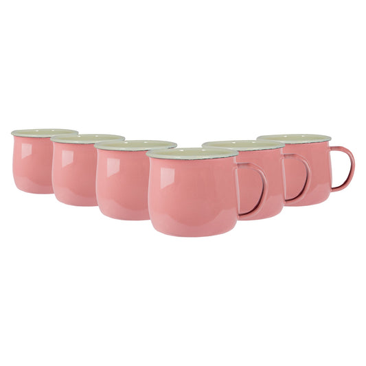 375ml Pastel Enamel Belly Mugs - Pack of Six