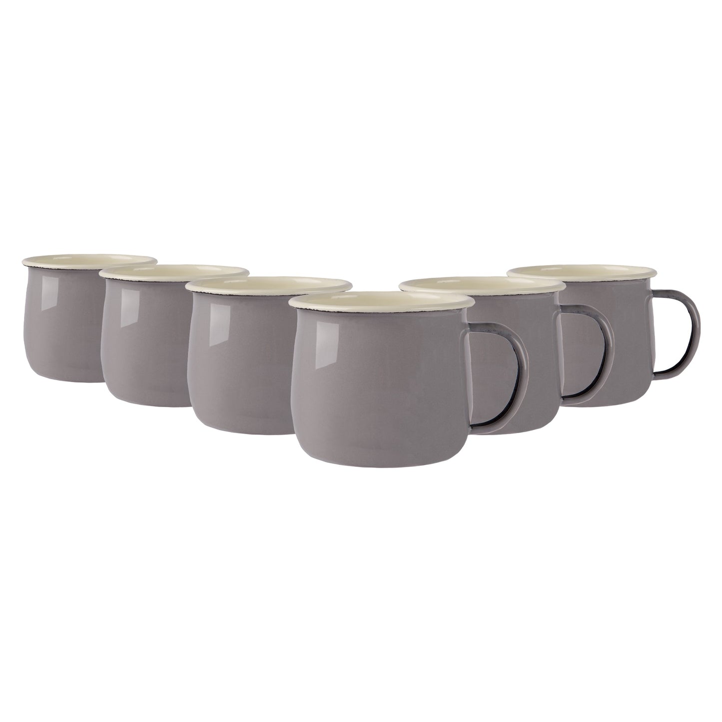 375ml Pastel Enamel Belly Mugs - Pack of Six