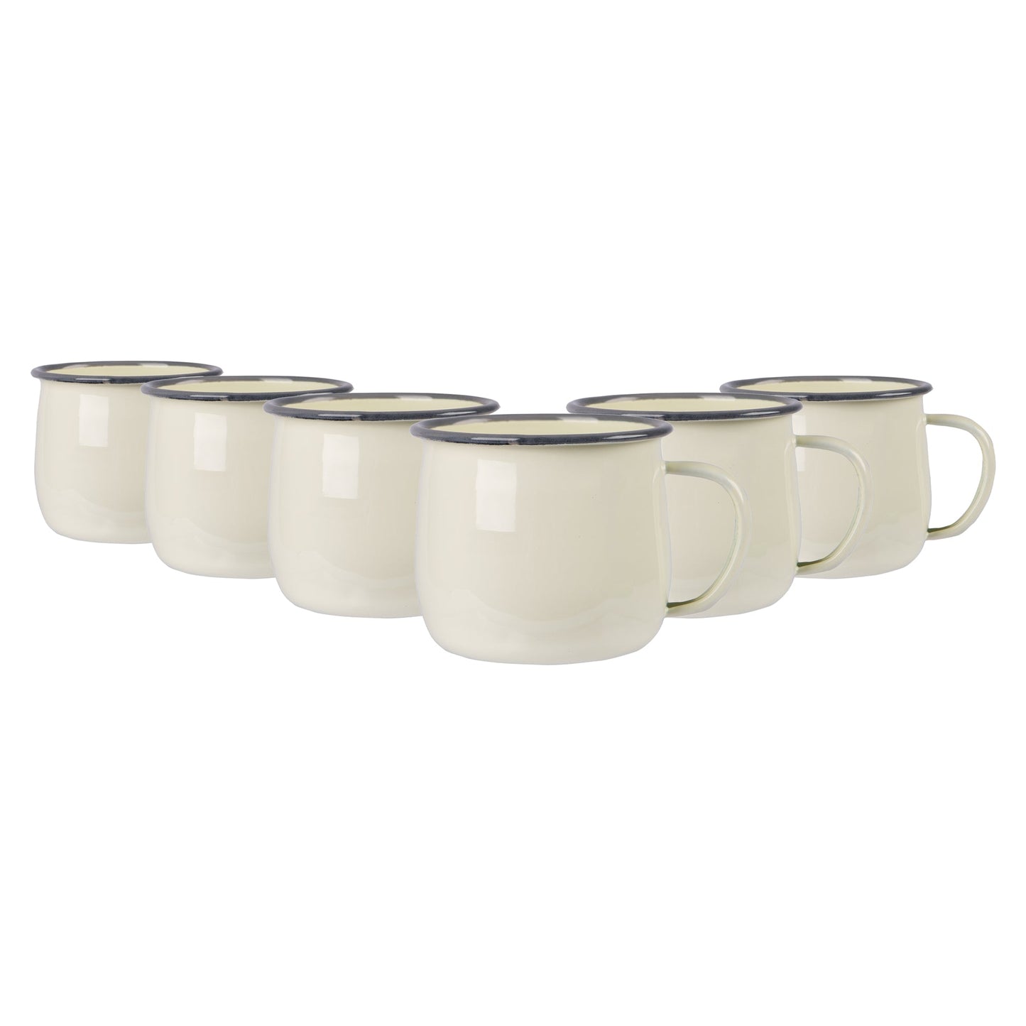 375ml Pastel Enamel Belly Mugs - Pack of Six