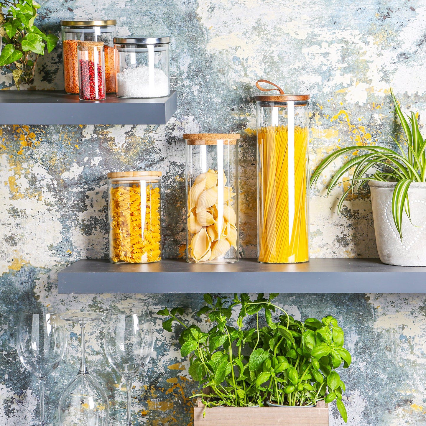 1L Scandi Storage Jar with Cork Lid