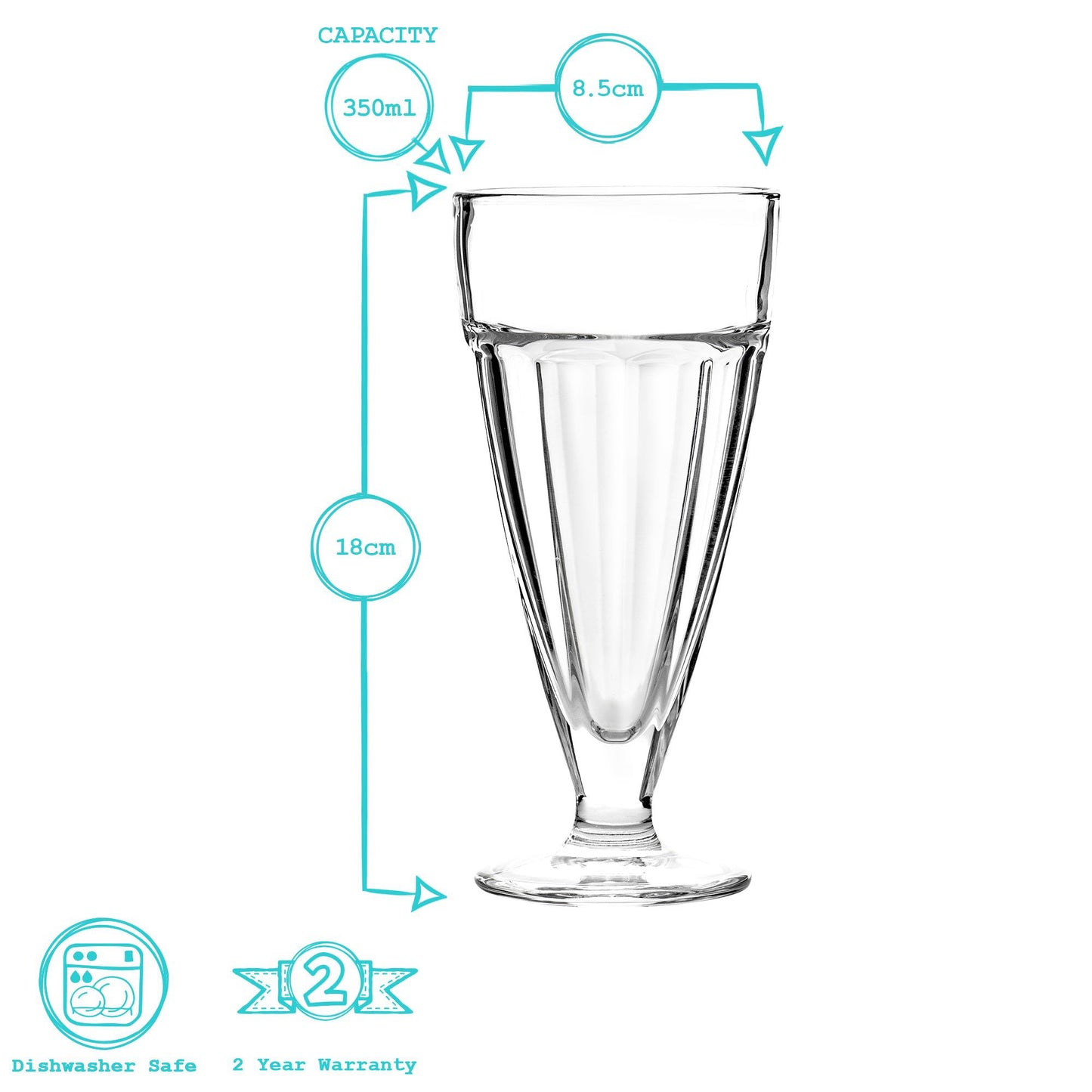 350ml Ice Cream Sundae Glasses - Pack of Four