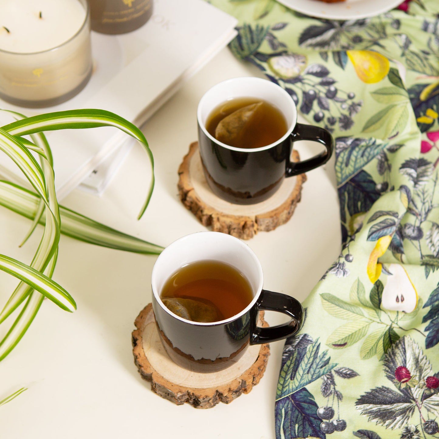 350ml Black Coloured Coffee Mugs - Pack of Six