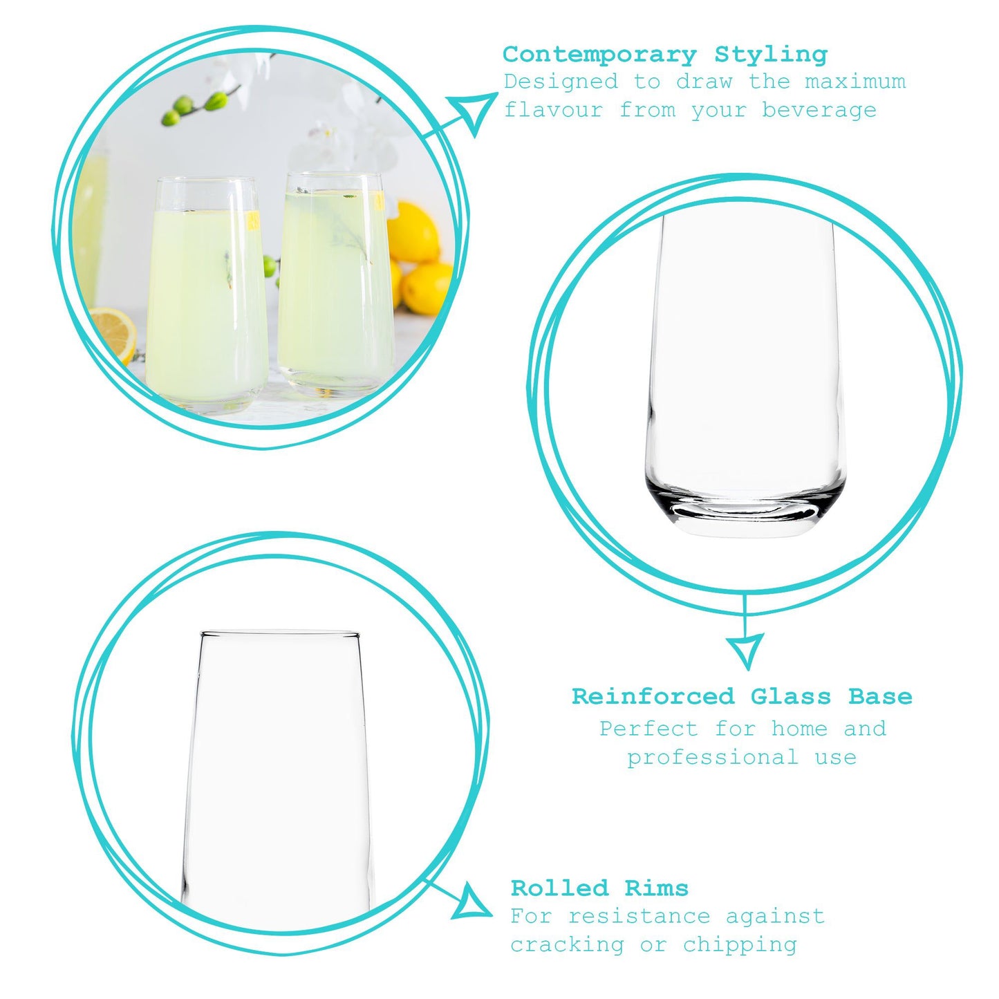 480ml Tallo Highball Glasses - Pack of Six