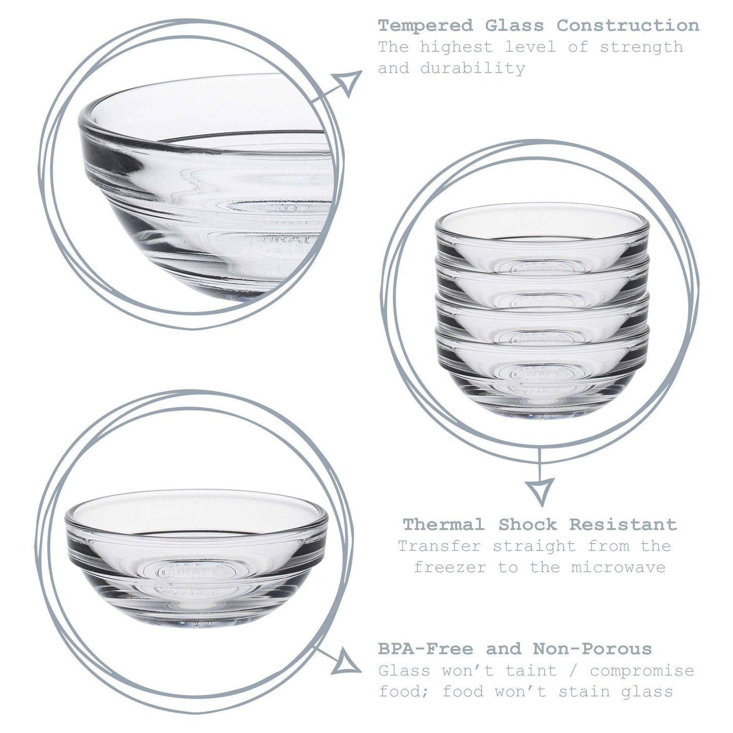 12cm Clear Lys Glass Nesting Mixing Bowl