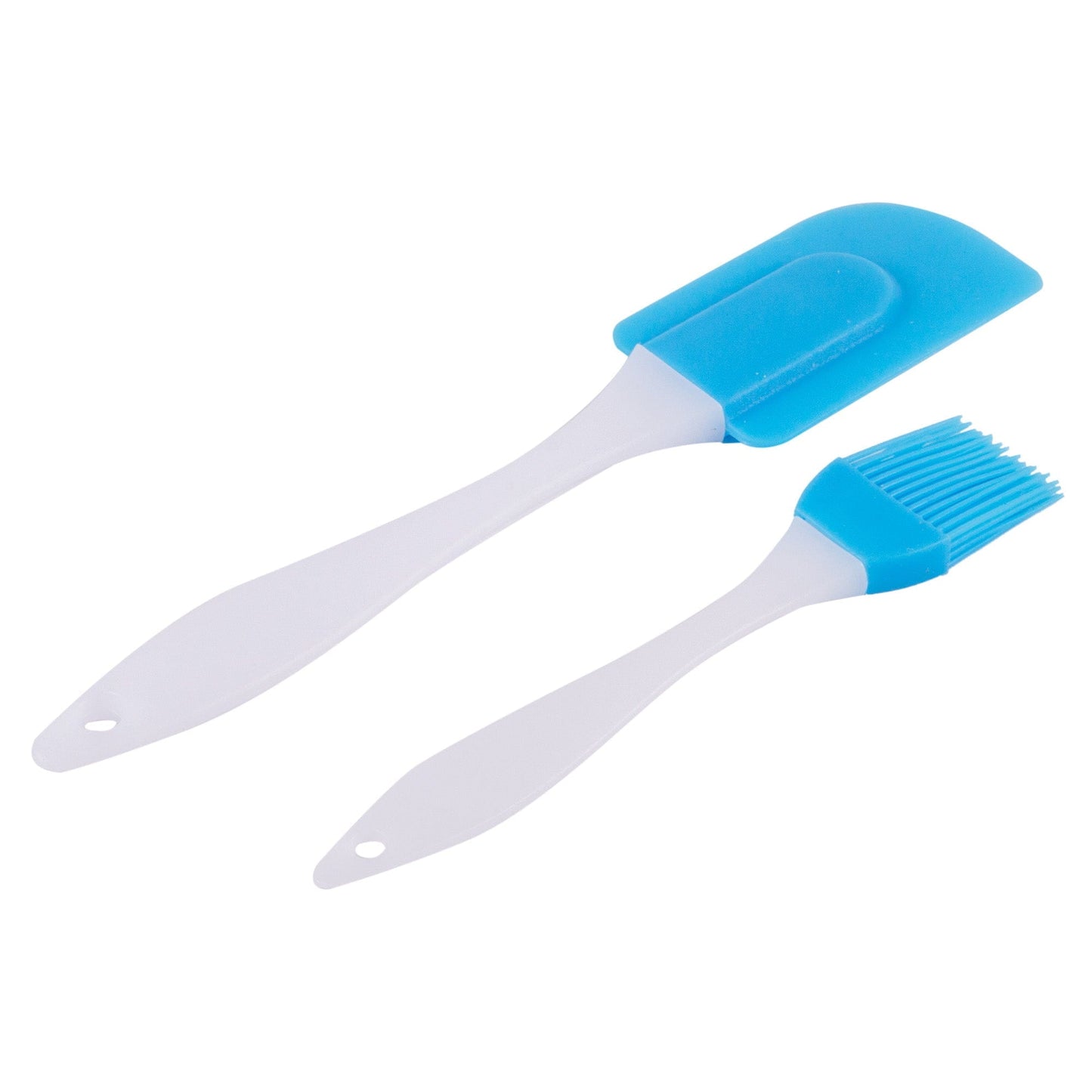 2pc Blue Silicone Pastry Brush & Spatula Set