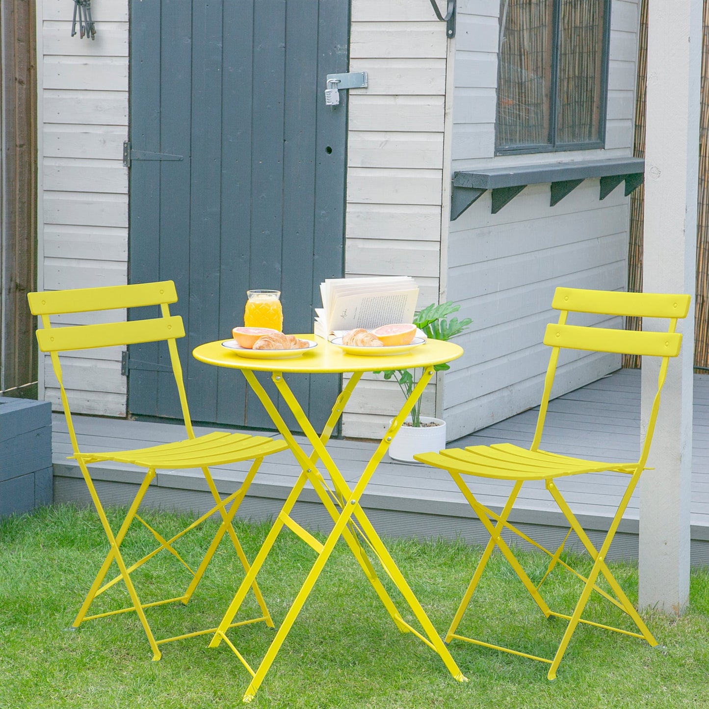 Yellow Two-Seater Round Bistro Set