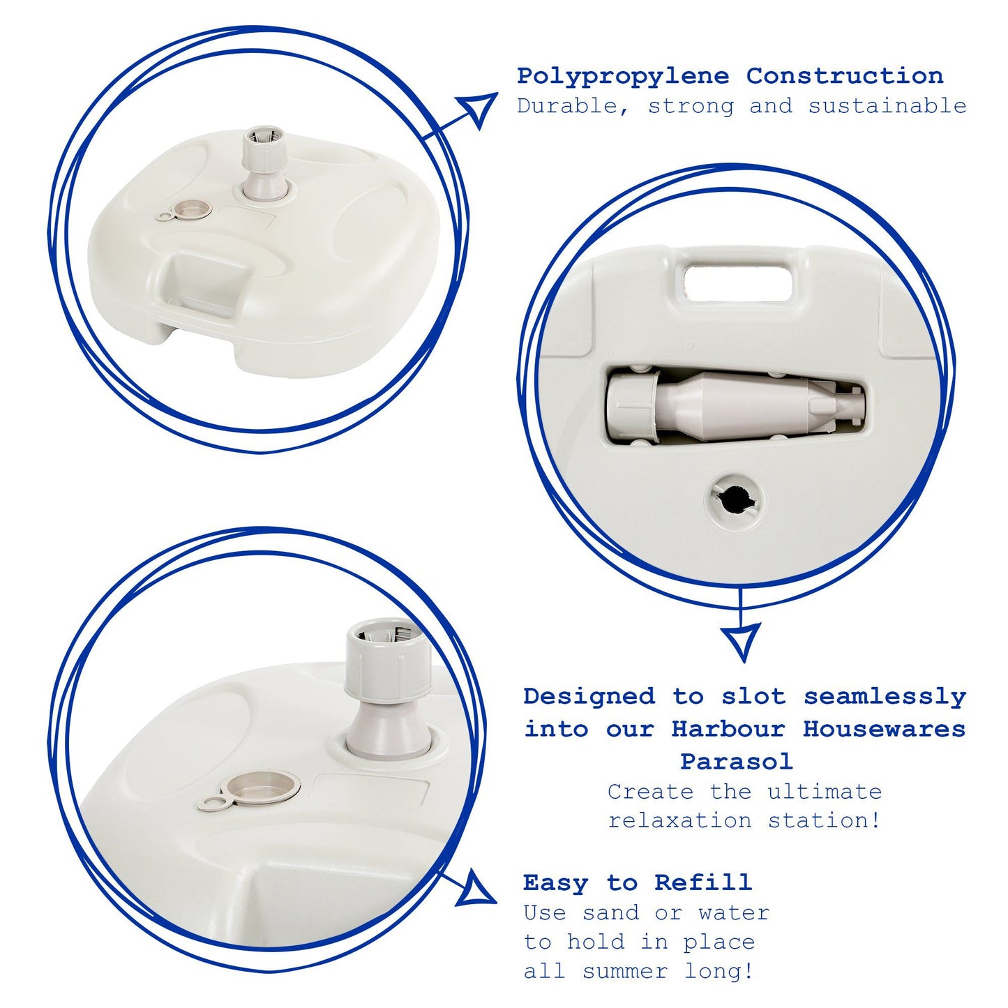 20L Plastic Fillable Parasol Base