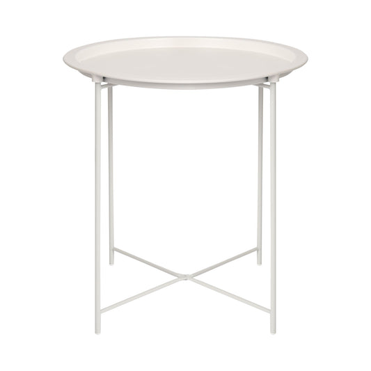 White Round Steel Tray Table