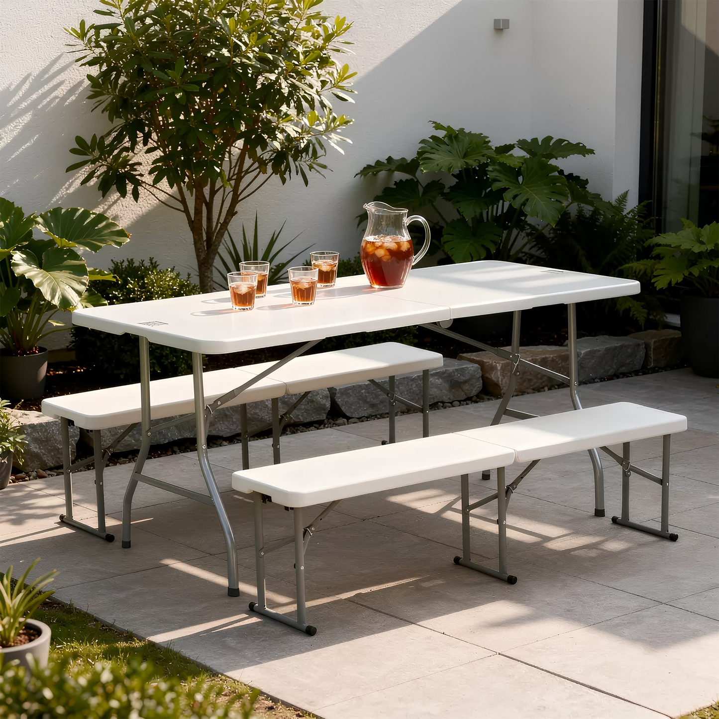 6 feet / 180cm Four Person Folding Trestle Bench